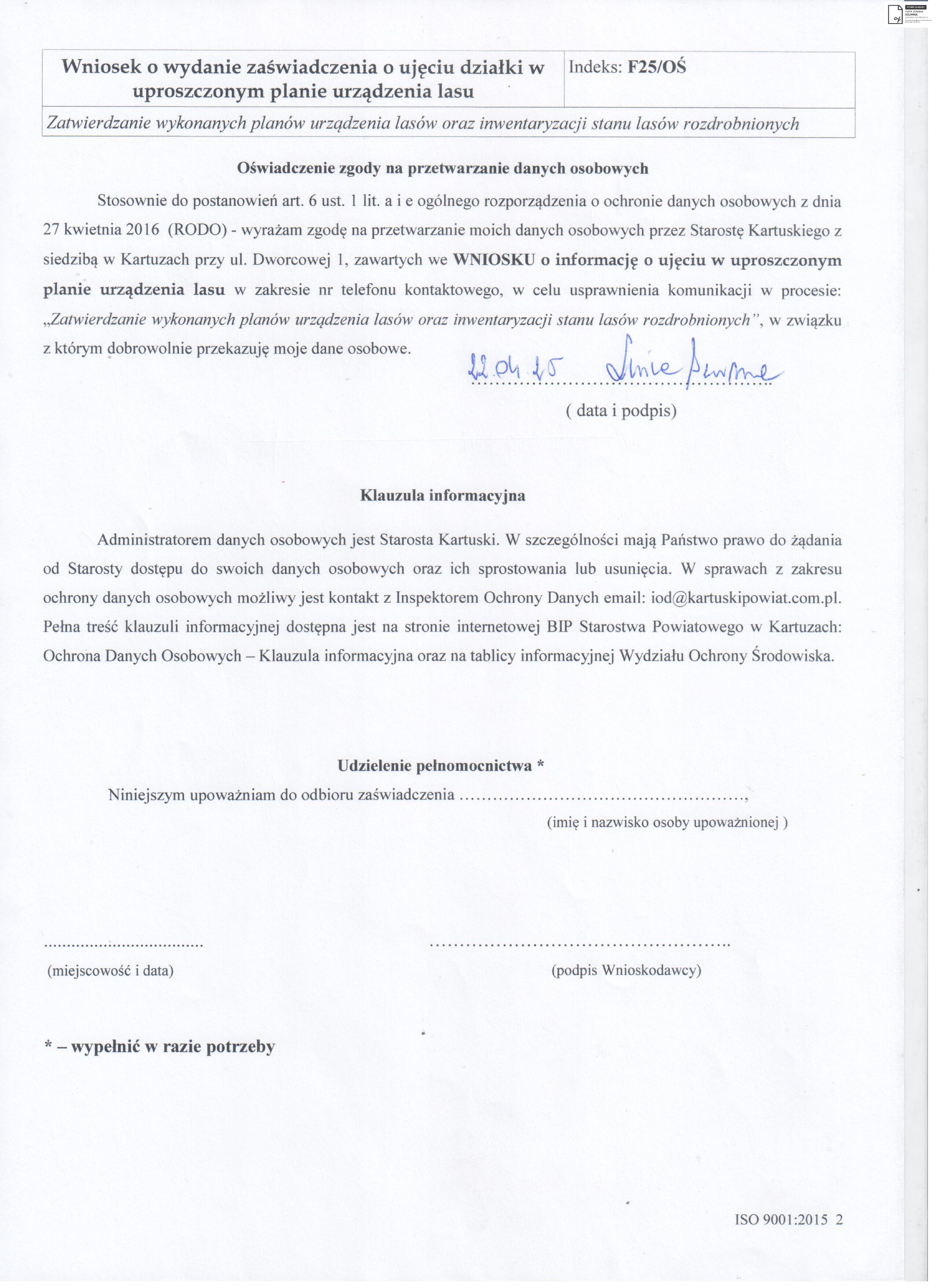 wniosek o lasy 2